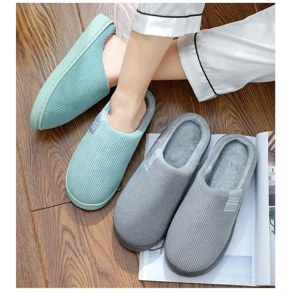 Color: Straw, Shoe Size: 35 - New Winter Household Warm Furry Women Men Shoes Indoor Slippers Bedro F640-12000042105879253
