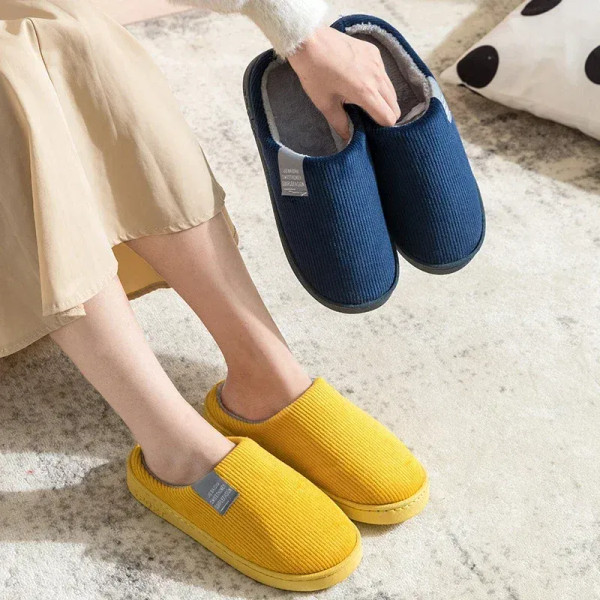 Color: Straw, Shoe Size: 35 - New Winter Household Warm Furry Women Men Shoes Indoor Slippers Bedro F640-12000042105879253