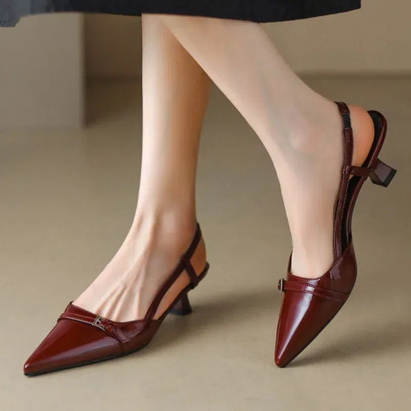 Color: black, Shoe Size: 36 - 2024 New Summer Women's Dress Shoes Patent Leather Slip on Pointed To F640-12000041539801870