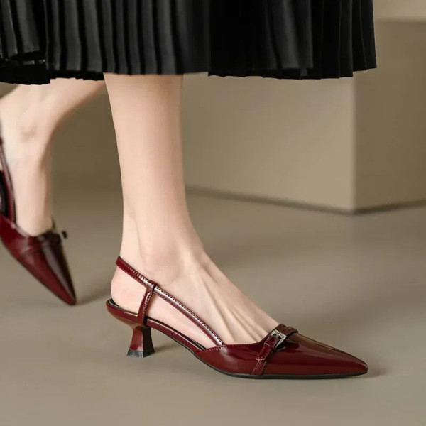 Color: black, Shoe Size: 36 - 2024 New Summer Women's Dress Shoes Patent Leather Slip on Pointed To F640-12000041539801870