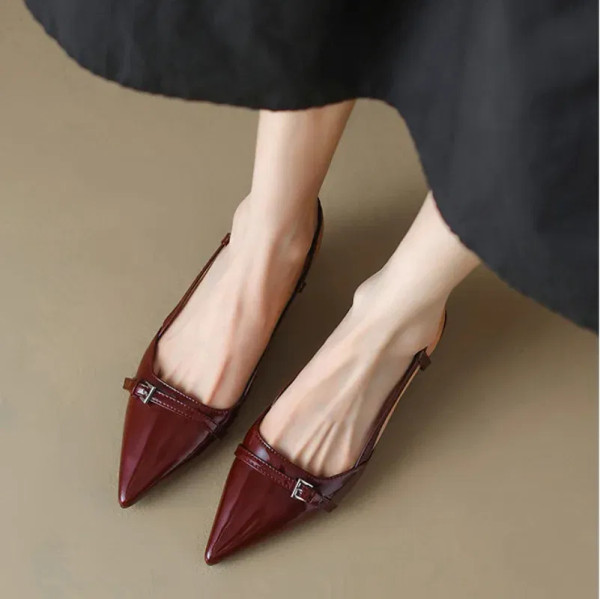 Color: black, Shoe Size: 38 - 2024 New Summer Women's Dress Shoes Patent Leather Slip on Pointed To F640-12000041539801872
