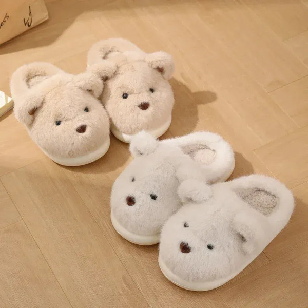 Women Warm Winter Cute Bear Slippers Men Casual Home Indoor Plush Slipper Couple Cozy Anti-slip Out F640-3256807535121684