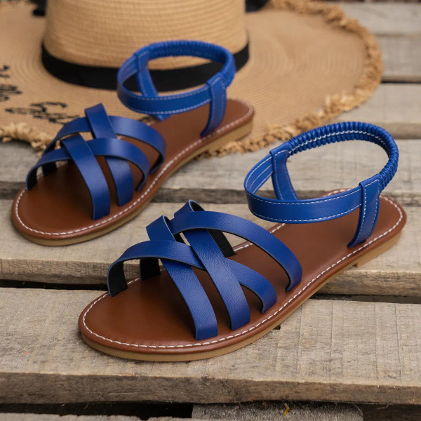 Color: Black, Shoe Size: 41 - Shoes for Women 2024 Summer New Women Flat Sandals Bottom Roman Strap F640-12000038720001234