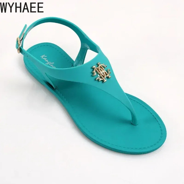Color: black, Shoe Size: 38 - 2023 New Summer Women's Sandals Fashion Open Toe Jelly Flip Flops Non F640-12000038265956876
