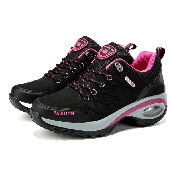 Shoe Size: 36, Color: Black - Ladies Sneakers Comfortable Breathable Platform Shoes Fashion Lace Up F640-12000037162834653