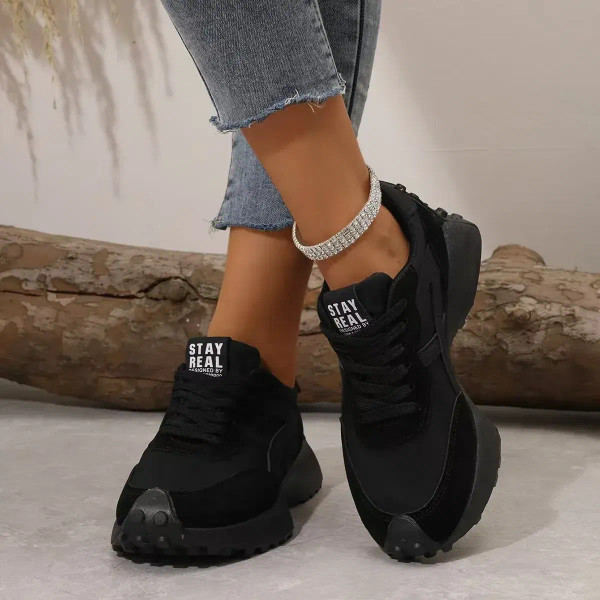 Color: Beige, Shoe Size: 37 - Women Sneakers Leather Luxury Platform Shoes New Fashion Leisure Ligh F640-12000041546516050