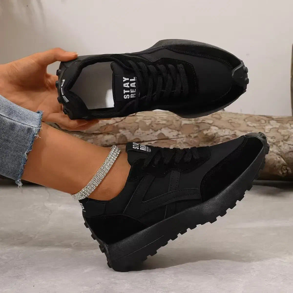 Color: Beige, Shoe Size: 37 - Women Sneakers Leather Luxury Platform Shoes New Fashion Leisure Ligh F640-12000041546516050
