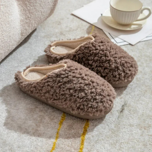 Color: Grass-Green, Shoe Size: 40-41, Ships From: CHINA - Crestar Warm Fluffy Women Slippers Winter F640-12000043893327549
