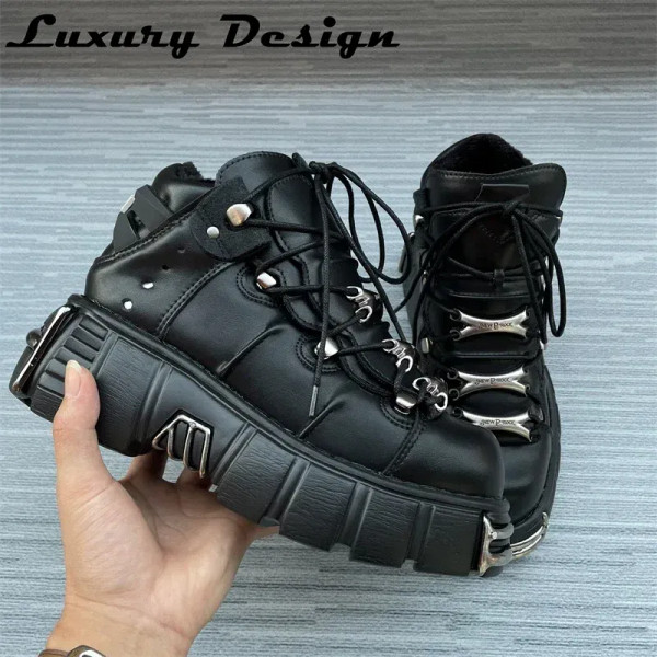 Color: Clear, Shoe Size: 45 - Punk Style Women Sneakers Lace-up 6CM Platform Shoes Woman Creepers F F640-12000042136996474