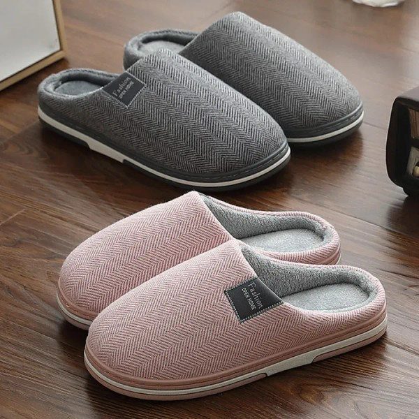 Color: Straw, Shoe Size: 40-41 - Winter Warm Fur Slippers for Men Women Couples House Non Slip Soft F640-12000043396076210