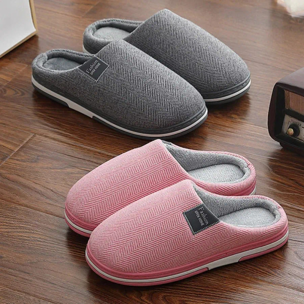 Color: Straw, Shoe Size: 40-41 - Winter Warm Fur Slippers for Men Women Couples House Non Slip Soft F640-12000043396076210