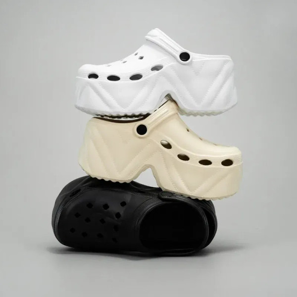 Color: Beige, Shoe Size: 3.5 - New summer outside wear thick bottom 9cm height increase EVA Baotou  F640-12000040791986118