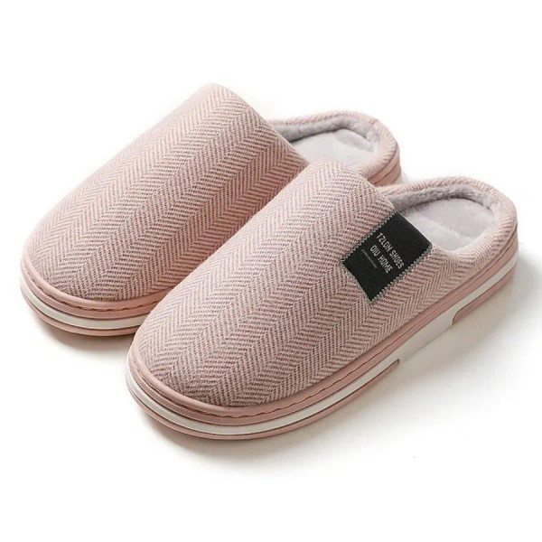 Color: Beige, Shoe Size: 38-39 - Winter Warm Fur Slippers for Men Women Couples House Non Slip Soft F640-12000043396076199