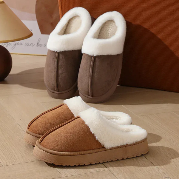 Color: Grape, Shoe Size: 36-37, Ships From: CHINA - Gacimy Warm Fur Plush Slippers For Women Fashio F640-12000044053689154