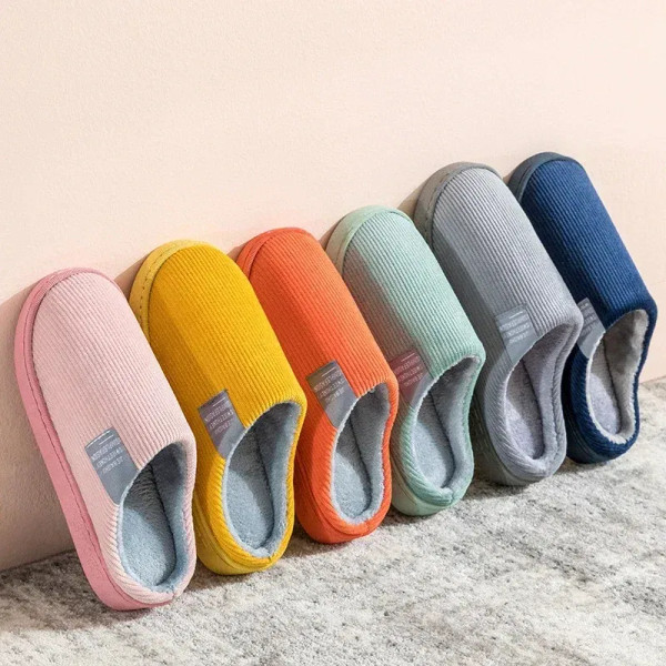 Color: Straw, Shoe Size: 34 - New Winter Household Warm Furry Women Men Shoes Indoor Slippers Bedro F640-12000042105031339