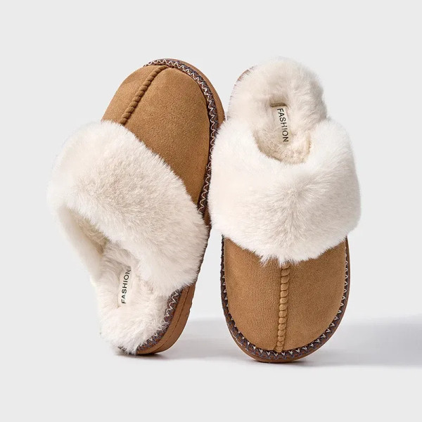 Color: Beige, Shoe Size: 40-41, Ships From: CHINA - Shevalues Women Plush House Slippers Fashion Fu F640-12000043937919883