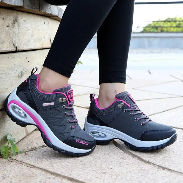 Shoe Size: 42, Color: Rosy Red - Ladies Sneakers Comfortable Breathable Platform Shoes Fashion Lace F640-12000037162834639