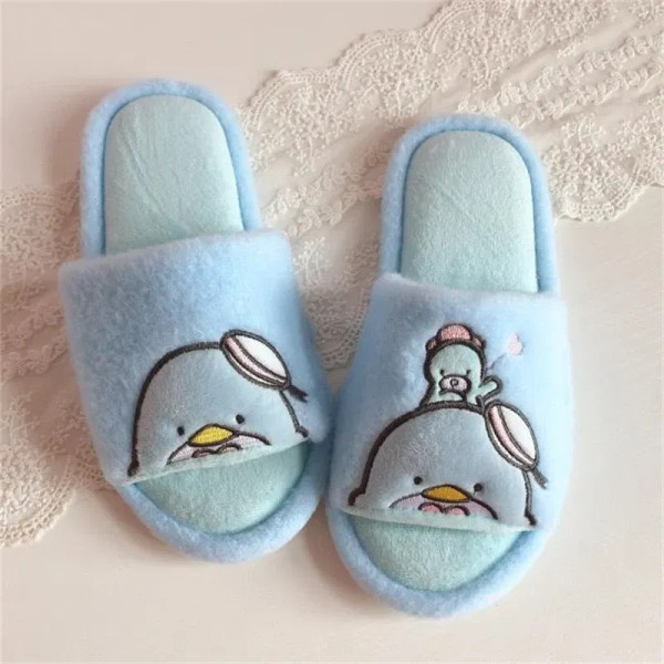 Color: PURPLE, Shoe Size: 39 - Kawaii Peep Toe Slippers Girl Cute Indoor Shoes Open Toes Home Slipp F640-12000028028617030