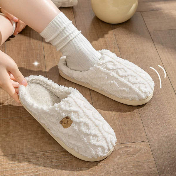 Color: Grape, Shoe Size: 36-37, Ships From: CHINA - Asgard Women Winter Fur Slippers Indoor Fluffy  F640-12000043987481553