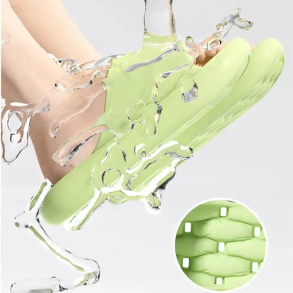 Color: black, Shoe Size: 44 - Bathroom House Slippers Leaking Quick-Drying Shower Slipper Light Wei F640-12000038180228947