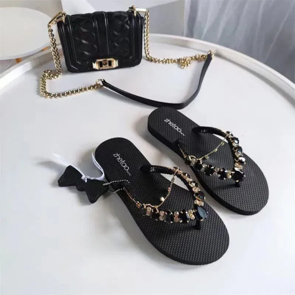 Color: WHITE, Shoe Size: 40 - Outdoor Leisure Flip Flops Women 2024 Summer Fashion Lady Beach Shoes F640-12000038019858897