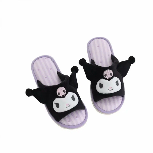 Color: LIGHT BLUE, Shoe Size: 39 - Japanese Anime Slippers Open Toes Indoor Shoes Women Flat Non-sl F640-12000028106961475