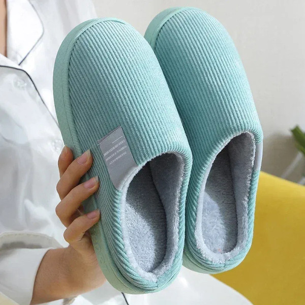 Color: Grape, Shoe Size: 33 - New Winter Household Warm Furry Women Men Shoes Indoor Slippers Bedro F640-12000036231319593