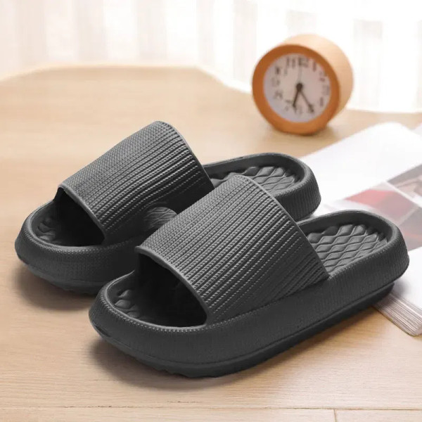 Color: black, Shoe Size: 4.5 - New Soft Platform Slippers for Women 2024 Summer Thick Bottom Cloud  F640-12000039467281920