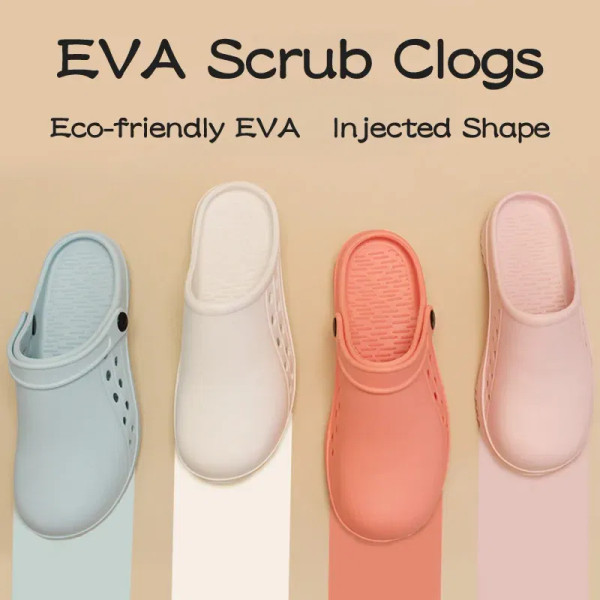 Color: Pink, Shoe Size: 33.5 - Slip Resistant Laboratory Doctor Clogs Women Men EVA Medical Shoes U F640-12000039930298426