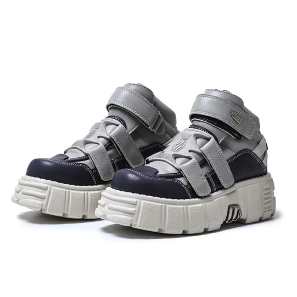 Color: Gold, Shoe Size: 45 - Punk Style Women Sneakers Lace-up 6CM Platform Shoes Woman Creepers Fe F640-12000042136996478