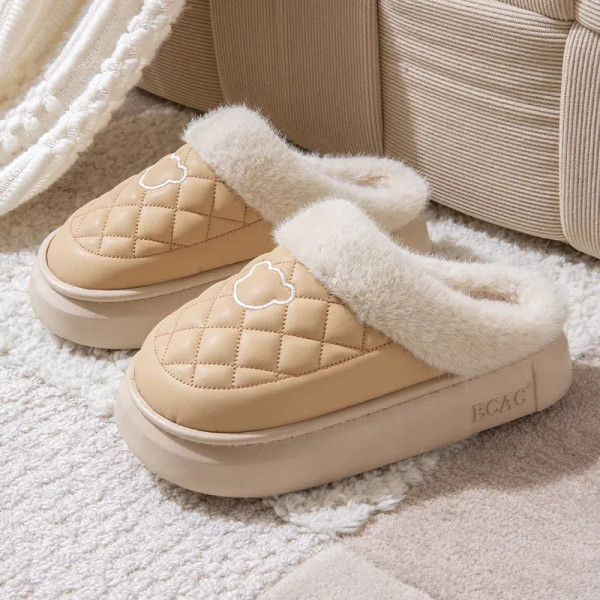 Color: DEEP BLUE, Shoe Size: 38-39, Ships From: CHINA - Asgard Women Fur Fuzzy Slippers Outdoor Wat F640-12000043988093878