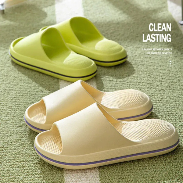 Color: black, Shoe Size: 37 - Women Summer EVA Slipper Solid Color couple Beach slippers 2024 Solid F640-12000037253807159