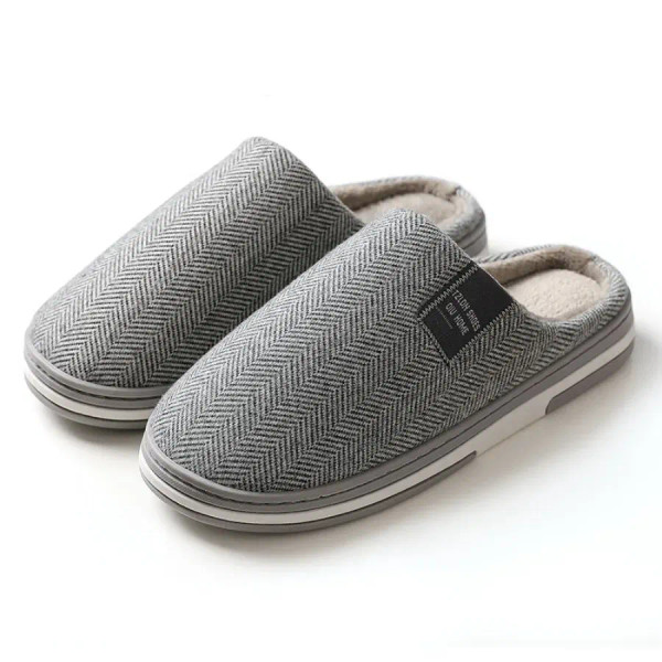 Color: Grass-Green, Shoe Size: 36-37 - Winter Warm Fur Slippers for Men Women Couples House Non Sli F640-12000043396076218