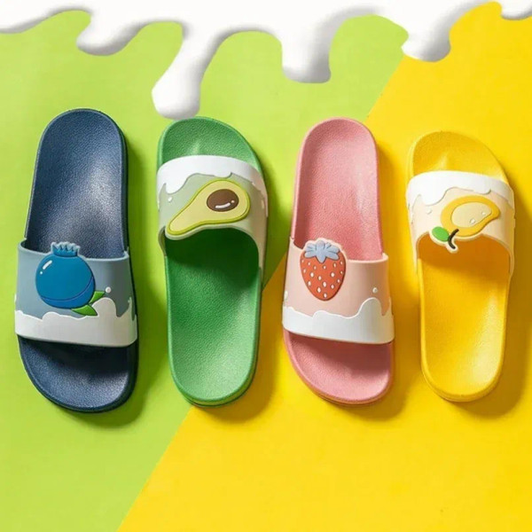 Color: Brown, Shoe Size: 4.5 - New Shoes for Women PVC Slippers Fashions Cartoon Fruit Sandals Flip F640-12000035794379045