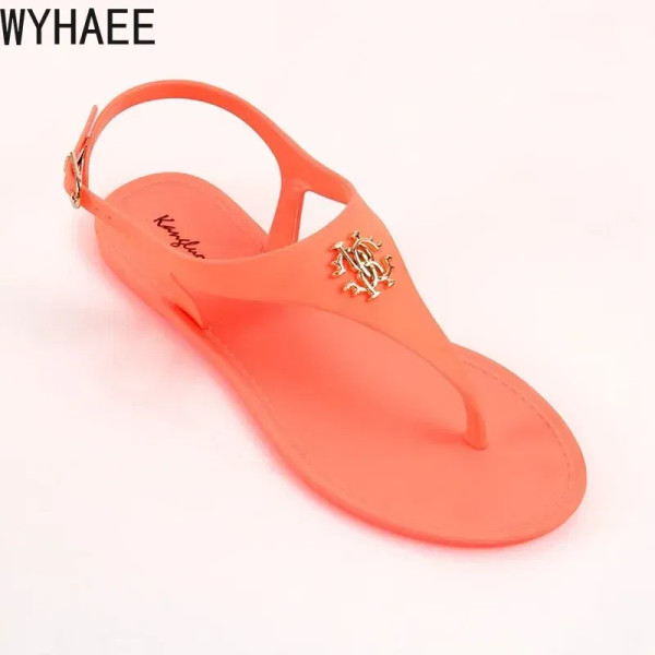 Color: black, Shoe Size: 41 - 2023 New Summer Women's Sandals Fashion Open Toe Jelly Flip Flops Non F640-12000038265956879