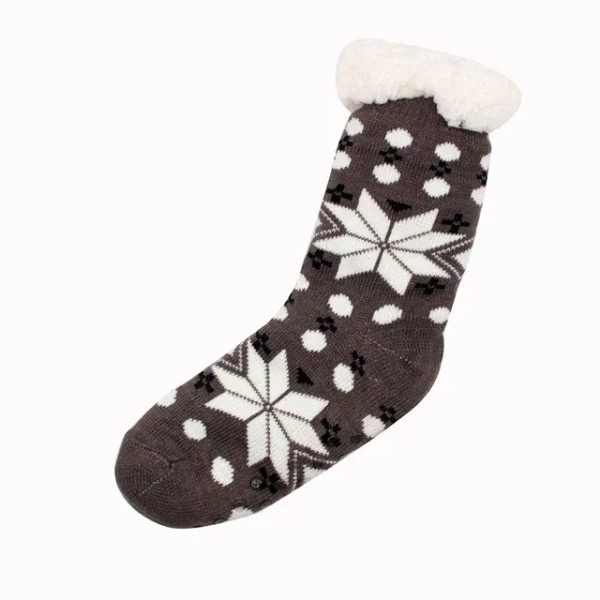 Color: Silver, Shoe Size: 41 - Glglgege twist stripes Winter Women Socks Women Non-slip Adult Floor F640-12000020985836714