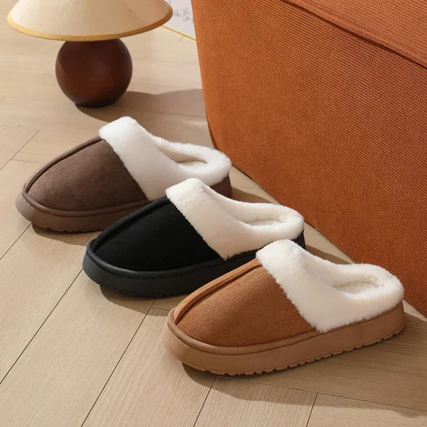 Color: Beige, Shoe Size: 36-37, Ships From: CHINA - Gacimy Warm Fur Plush Slippers For Women Fashio F640-12000044053689149