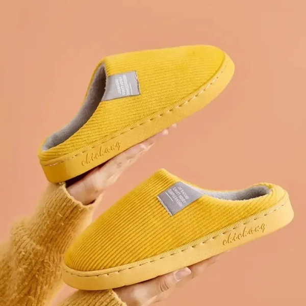 Shoe Size: 44, Color: DEEP BLUE - Women's Men's Thick Soft Bottom Home Slippers Household Plush Sli F640-12000035116012748