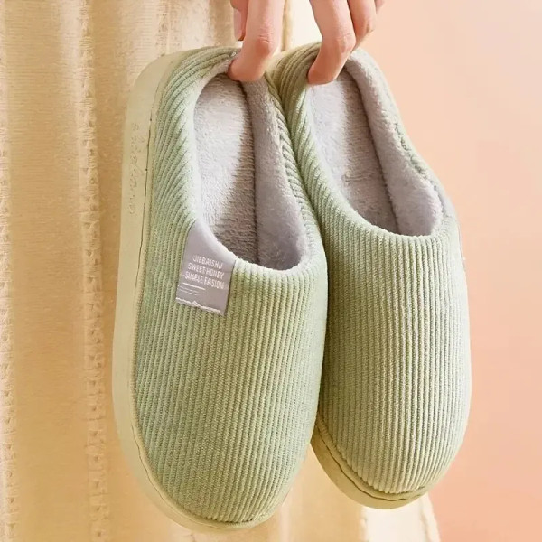 Shoe Size: 44, Color: DEEP BLUE - Women's Men's Thick Soft Bottom Home Slippers Household Plush Sli F640-12000035116012748