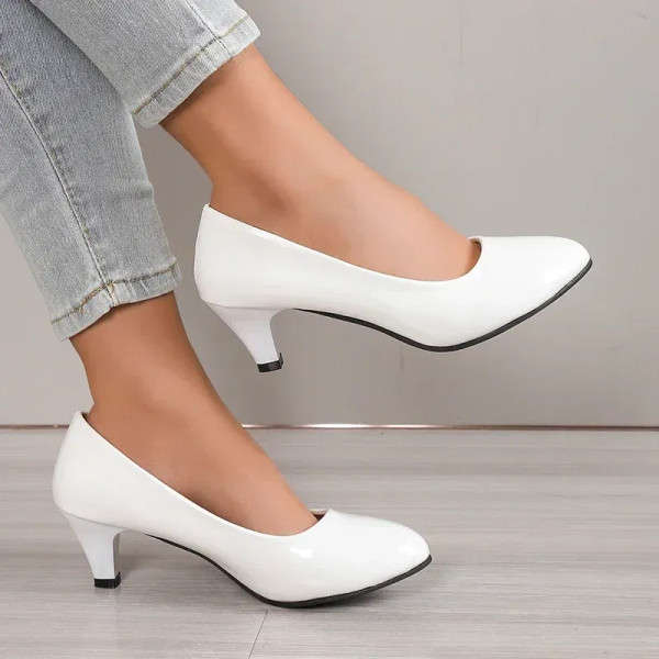 Color: Pink, Shoe Size: 39 - Women Pumps Nude Shallow Mouth Women Shoes Fashion Office Work Wedding F640-12000038054636528