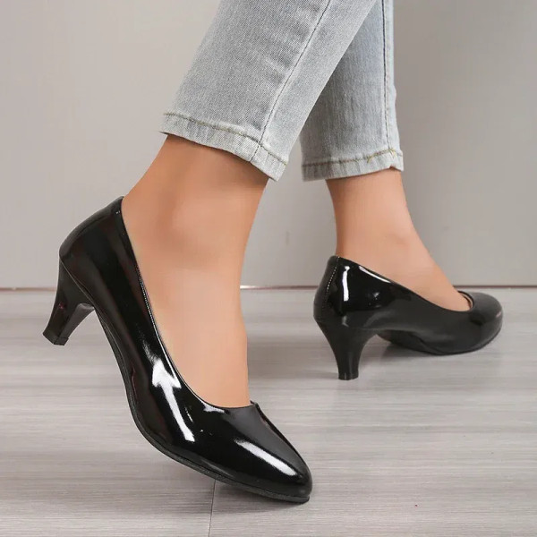 Color: Red, Shoe Size: 34 - Women Pumps Nude Shallow Mouth Women Shoes Fashion Office Work Wedding  F640-12000038054636532