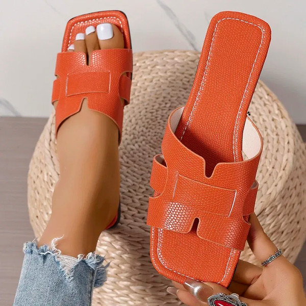 Color: Chocolate, Shoe Size: 43 - Summer Slippers Women Flat Luxury Outdoor Beach Flip Flops Female F640-12000037983824769