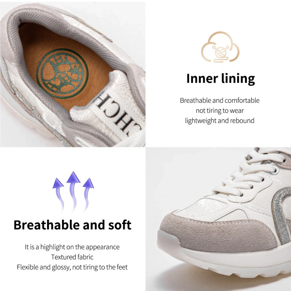 Color: Khaki, Shoe Size: 36 - Women's Shoes Niche Design Balance Shoes Technology Versatile Splicin F640-12000040709685569