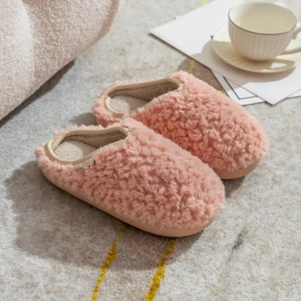 Color: Straw, Shoe Size: 38-39, Ships From: CHINA - Crestar Warm Fluffy Women Slippers Winter New I F640-12000043893327538