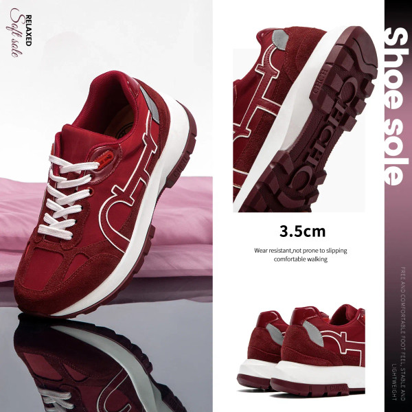 Color: Red, Shoe Size: 40 - Colour Blocking Design Fashion New Women's Casual Shoes Comfortable and F640-12000043500572890
