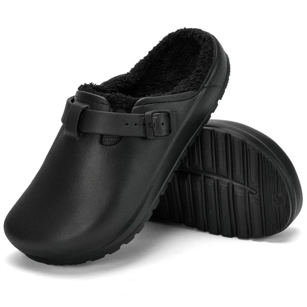 Color: Beige, Shoe Size: 43, Ships From: CHINA - Womens Clogs Winter Mules Slip on Nurse Shoes Work F640-12000044005945284