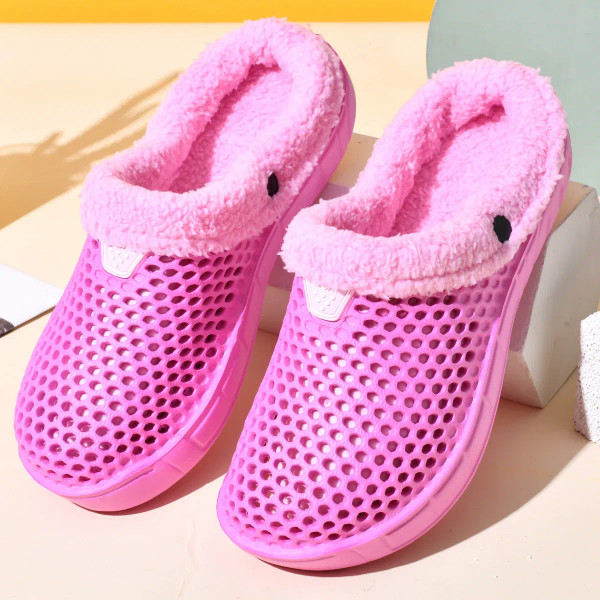 Color: Blue, Shoe Size: 38 - Couple Style Men's and Women's Cotton Slippers Winter Warm Plus Velvet F640-12000043895941212