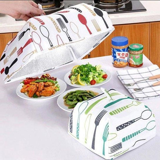Color: Blue - Dish Tent Insulated Foldable Food Cover K290-14726290898979