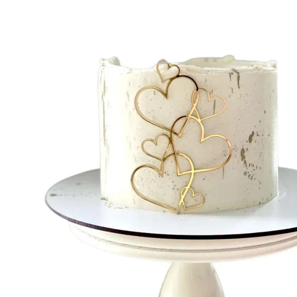 Color: Chocolate - New Heart Wedding Cake Toppers Gold Love Valentine's Day Cupcake Topper for Vale F640-12000030818849535