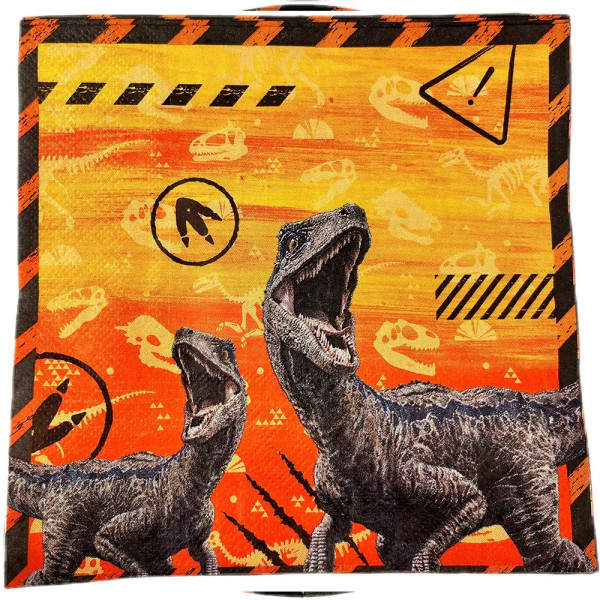 Color: Deep Sapphire - Dinosaur Party Decoration Disposable Tableware Paper Plates Cups Napkin Tabl F640-12000040309105602